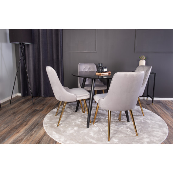 Plaza Spise gruppe med 4 Velvet Deluxe stoler